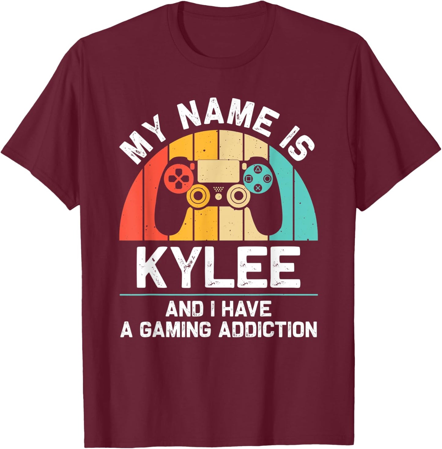 KYLEE Gift Name Personalized Funny Gaming Geek Birthday T-Shirt - T-Shirt | Maroon