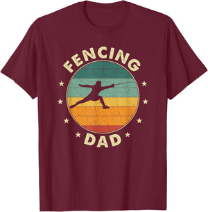 Fencing Dad Father Fencer T-Shirt - T-Shirt | Maroon