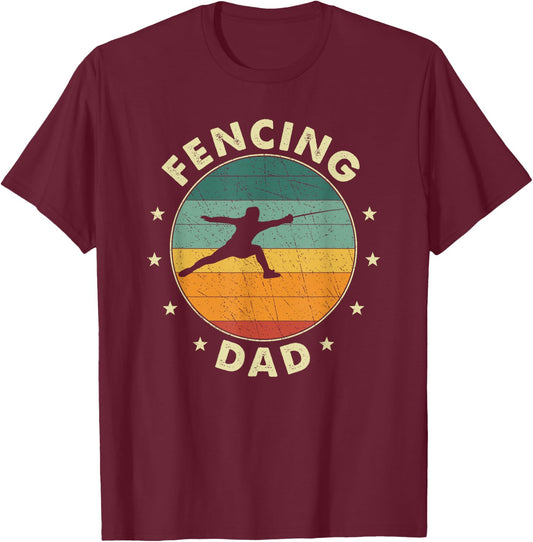 Fencing Dad Father Fencer T-Shirt - T-Shirt | Maroon