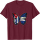 Cuba and Nicaragua Mix Butterfly Half Cuban half Nicaraguan T-Shirt - T-Shirt | Maroon