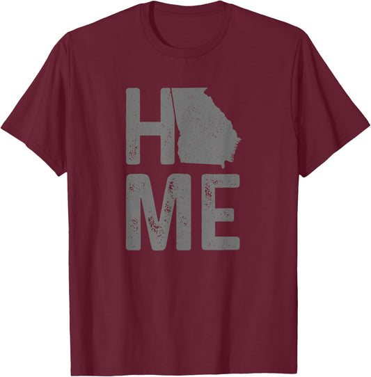 Georgia Home Vintage State Map Pride Gift T-Shirt - T-Shirt | Maroon