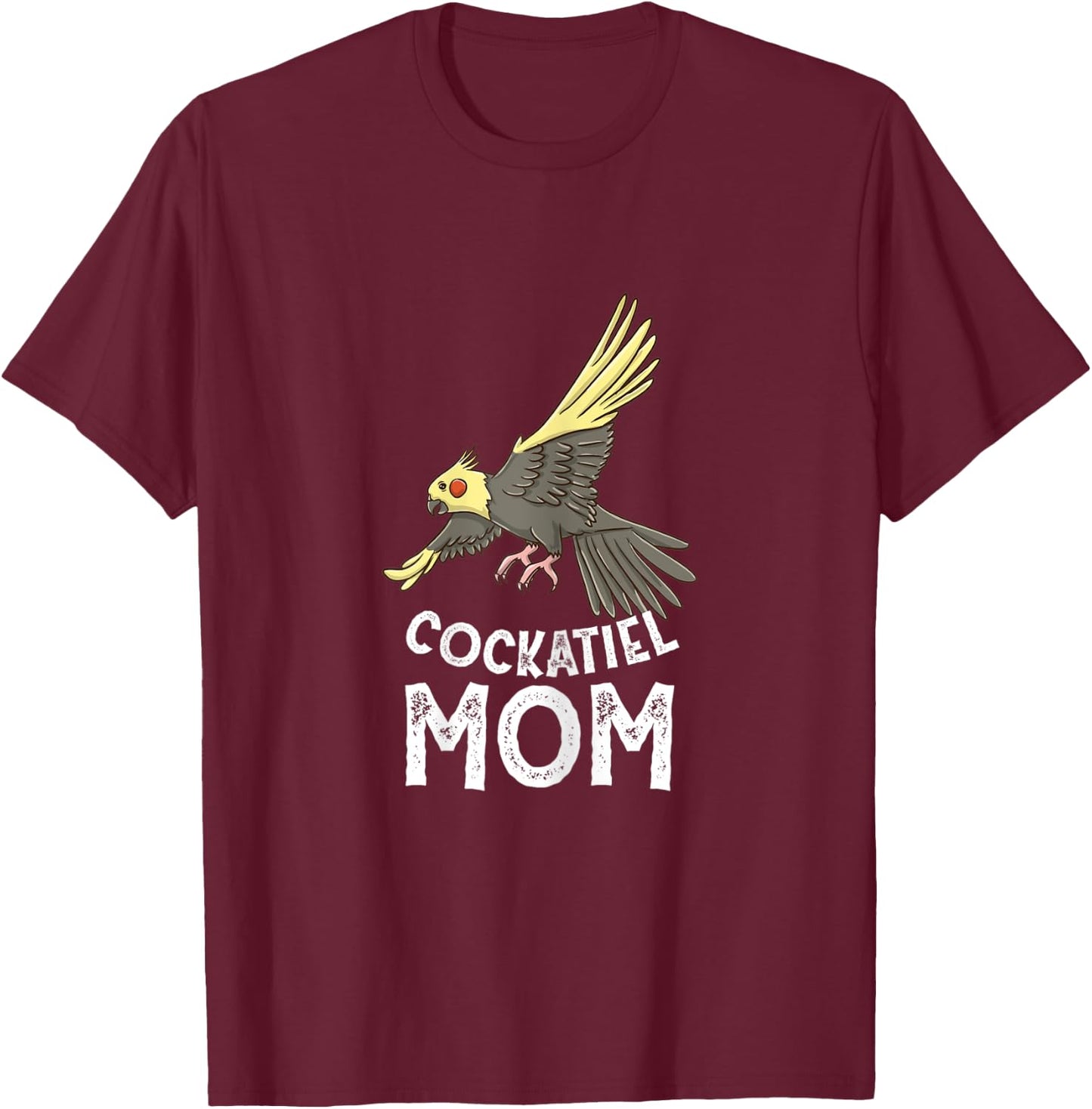 Cockatiel Mom for Cockatiel Owner T-Shirt - T-Shirt | Maroon
