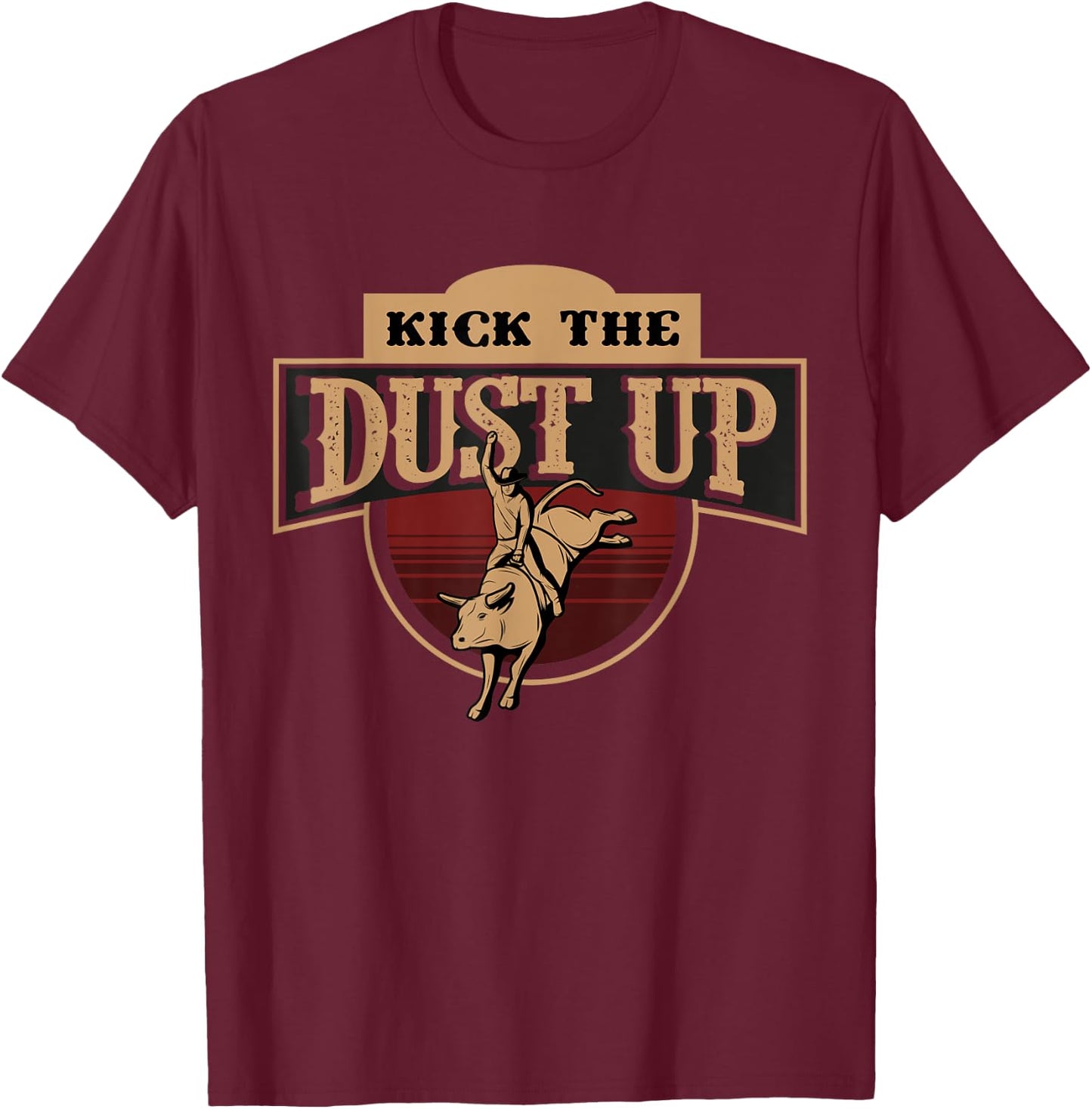 Cowboy and Cowgirl on Rodeo or Farm for kick the dust up T-Shirt - T-Shirt | Maroon