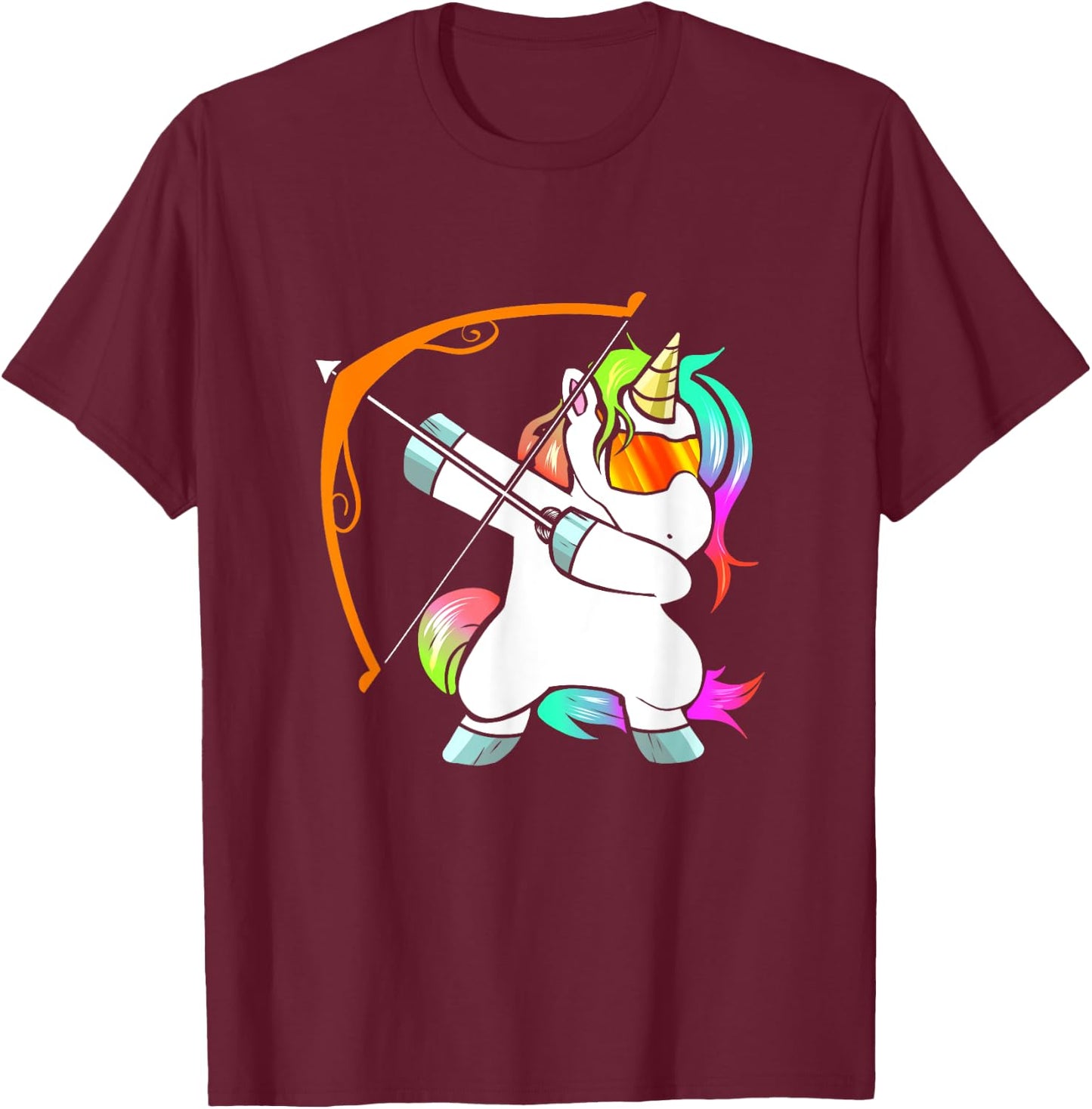 Archery Unicorn for Kids Archer with Bow and Arrow Kid T-Shirt - T-Shirt | Maroon