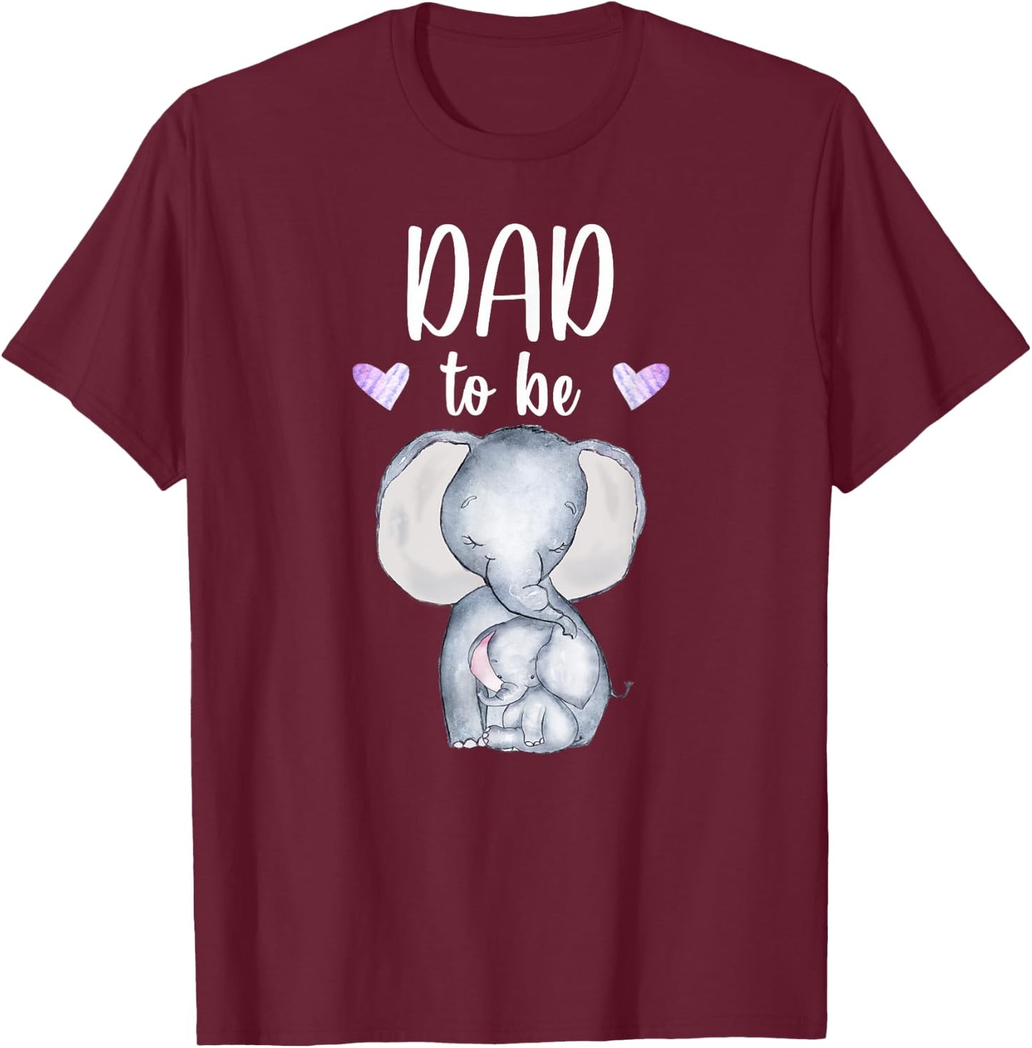 Dad To Be Elephant Baby Shower Future Dad T-Shirt - T-Shirt | Maroon