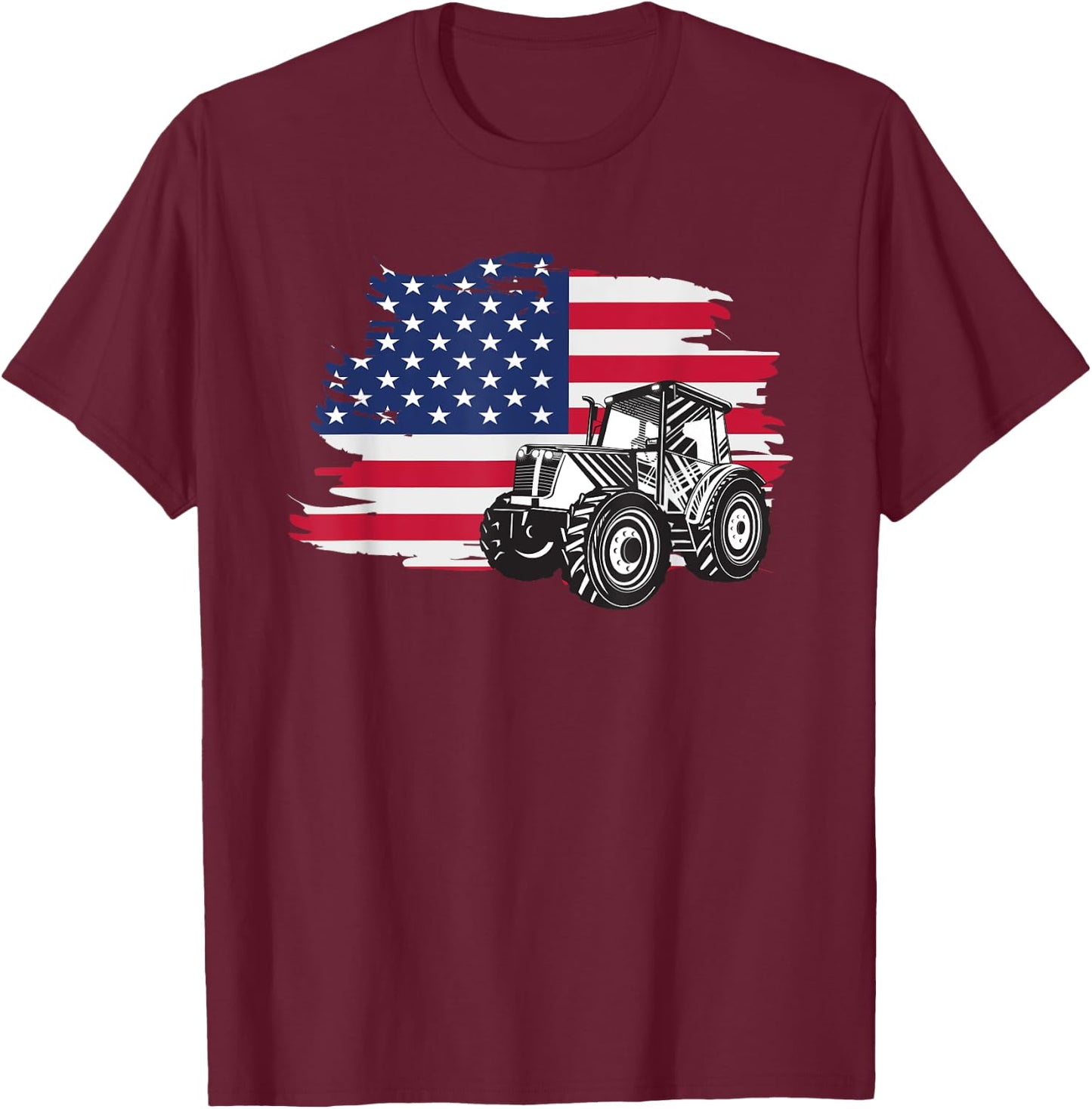 American Farmer US Flag - Farmer & Farming Gift T-Shirt - T-Shirt | Maroon