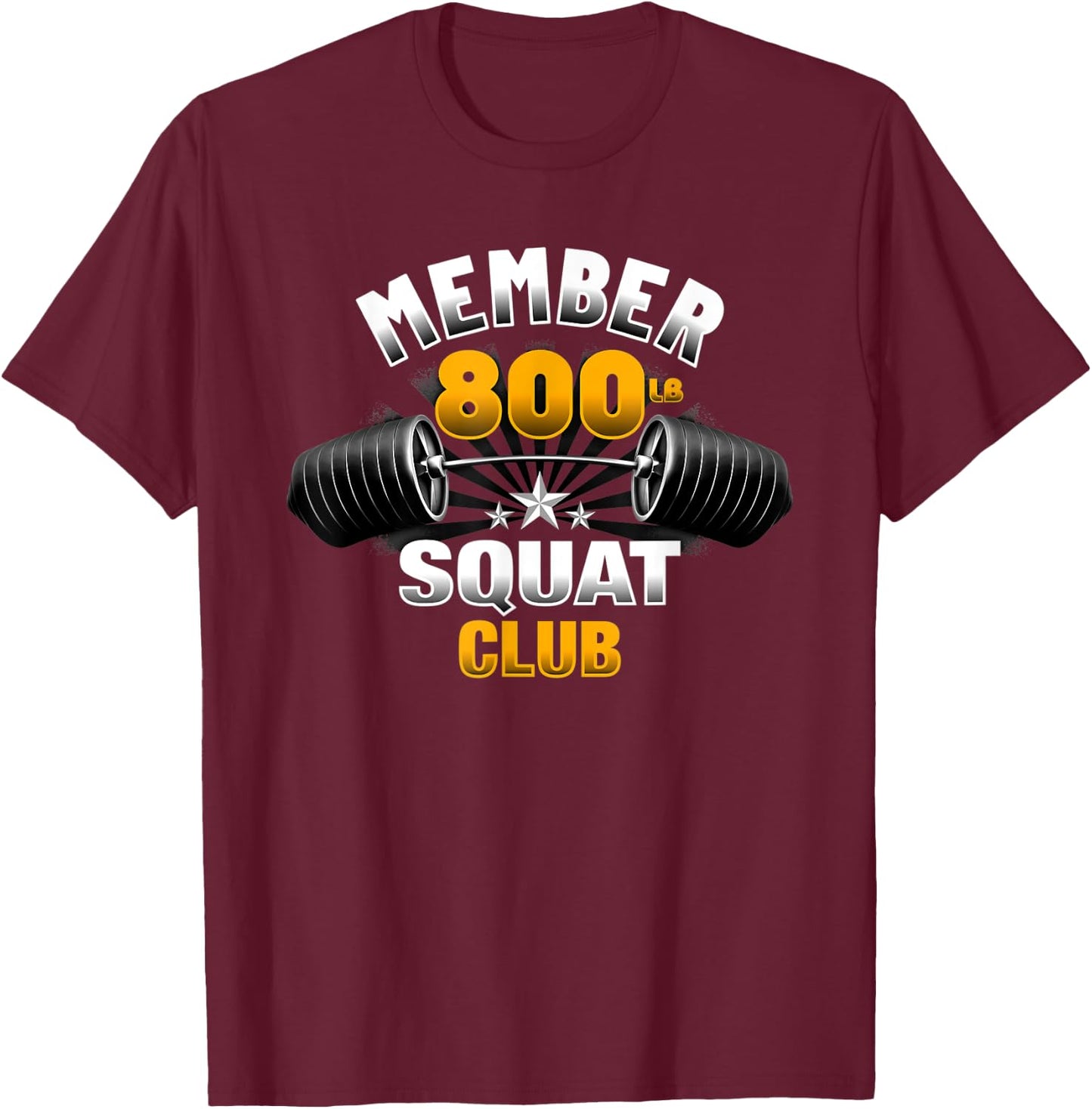 800 Pound Squat Club T-Shirt - T-Shirt | Maroon