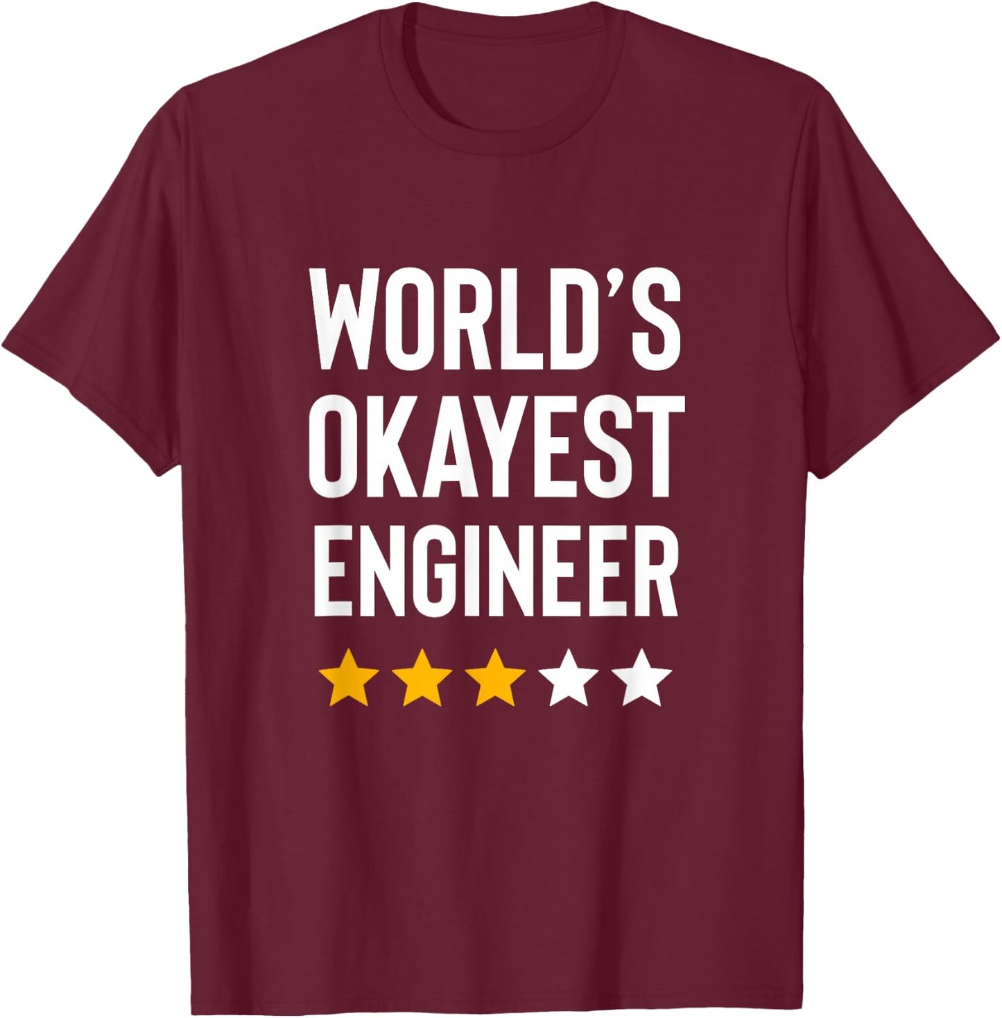 Worlds Okayest Engineer Men Women Funny Engineering T-Shirt - T-Shirt | Maroon