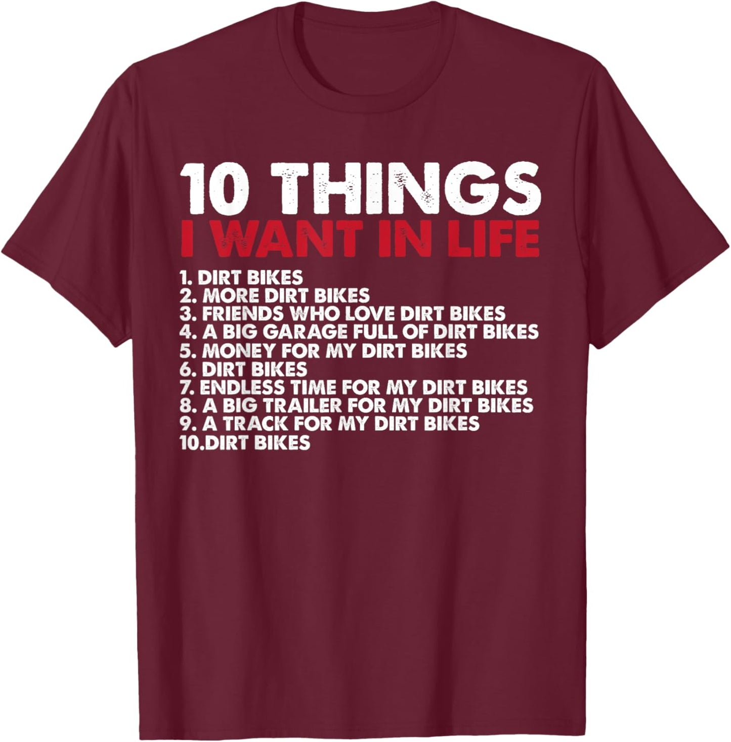 Motocross Life Checklist Funny Dirt Bike Off-Road MX Passion T-Shirt - T-Shirt | Maroon