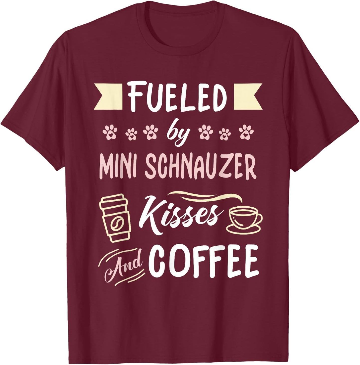 Mini Schnauzer Mom Coffee Lover T-Shirt - T-Shirt | Maroon
