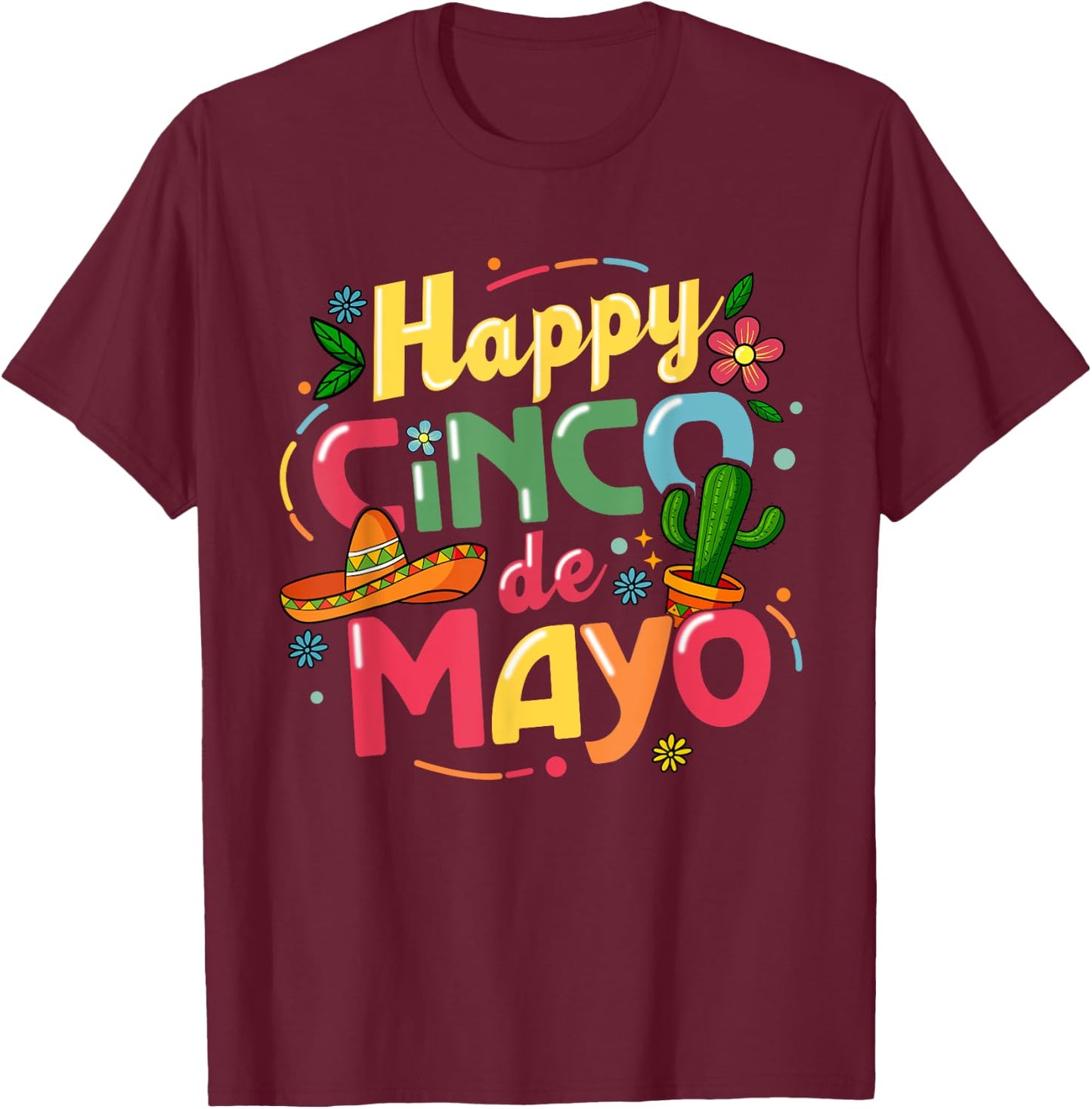 Funny Cinco De Mayo Shirt Lets Fiesta Squad 5 De Mayo T-Shirt - T-Shirt | Maroon