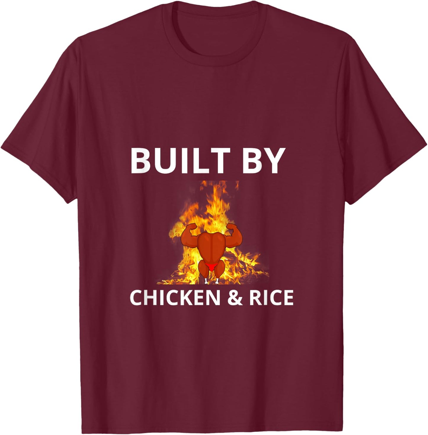 Chicken and rice gymbro T-Shirt - T-Shirt | Maroon