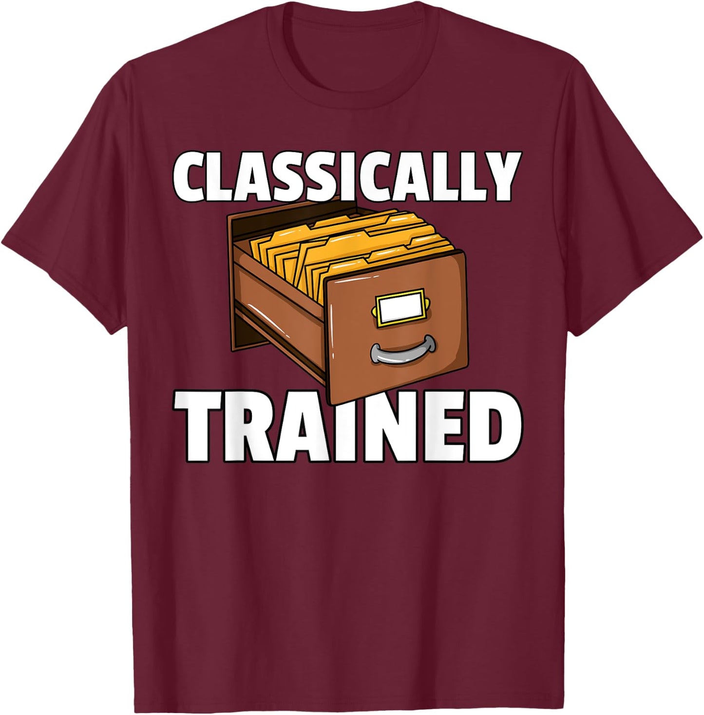 Card Catalog Library For Librarian T-Shirt - T-Shirt | Maroon