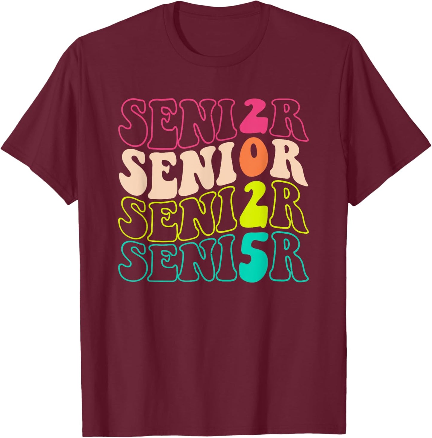 Retro Class Of 2025 Graduate Back To School Senior 2025 T-Shirt - T-Shirt | Maroon