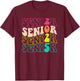 Retro Class Of 2025 Graduate Back To School Senior 2025 T-Shirt - T-Shirt | Maroon