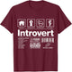 Introvert Label Signs T-Shirt - T-Shirt | Maroon