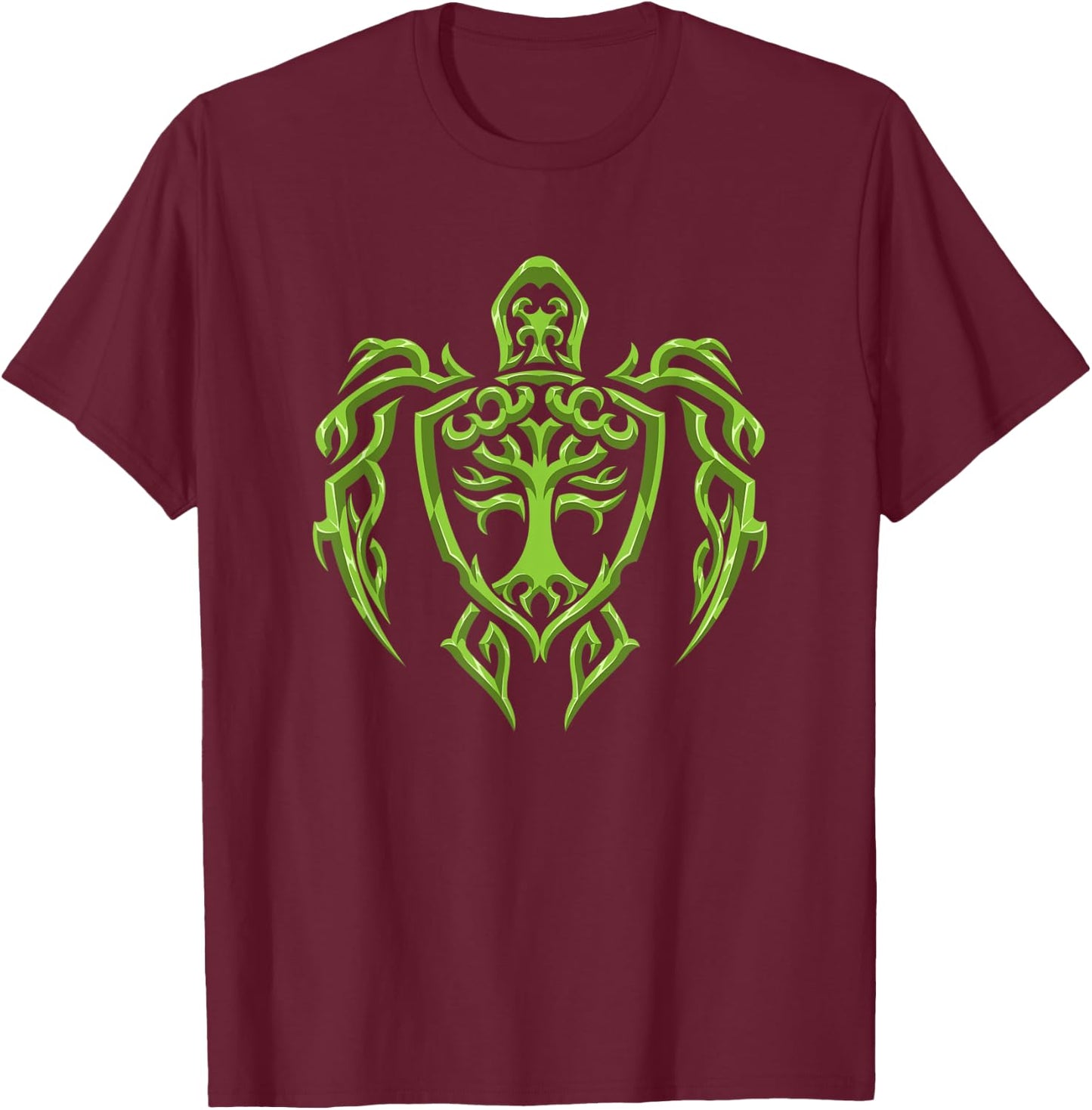 Maori Turtle - Earth Symbol - Tribal Tattoo For Divers T-Shirt - T-Shirt | Maroon