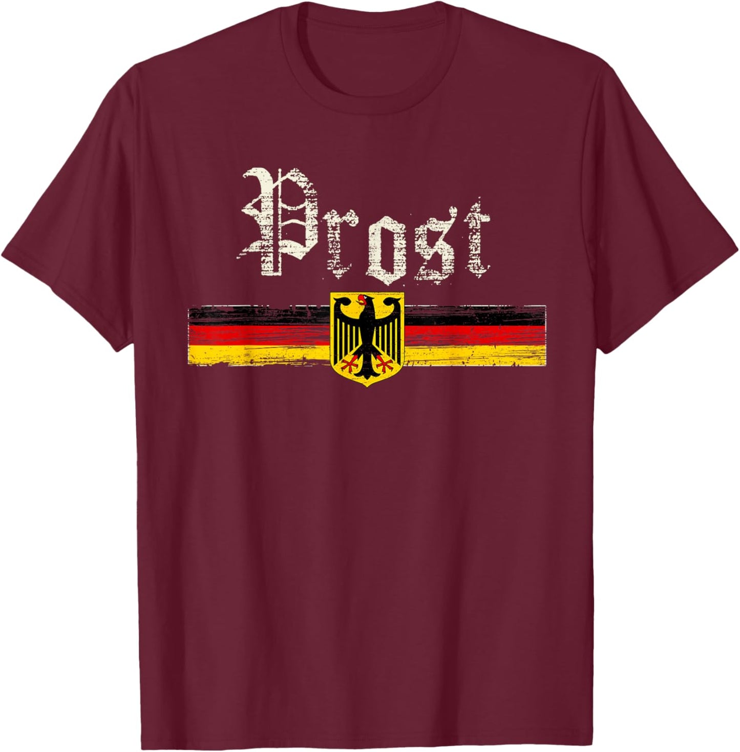 Oktoberfest Shirt Women German Flag Prost Vintage T-Shirt - T-Shirt | Maroon