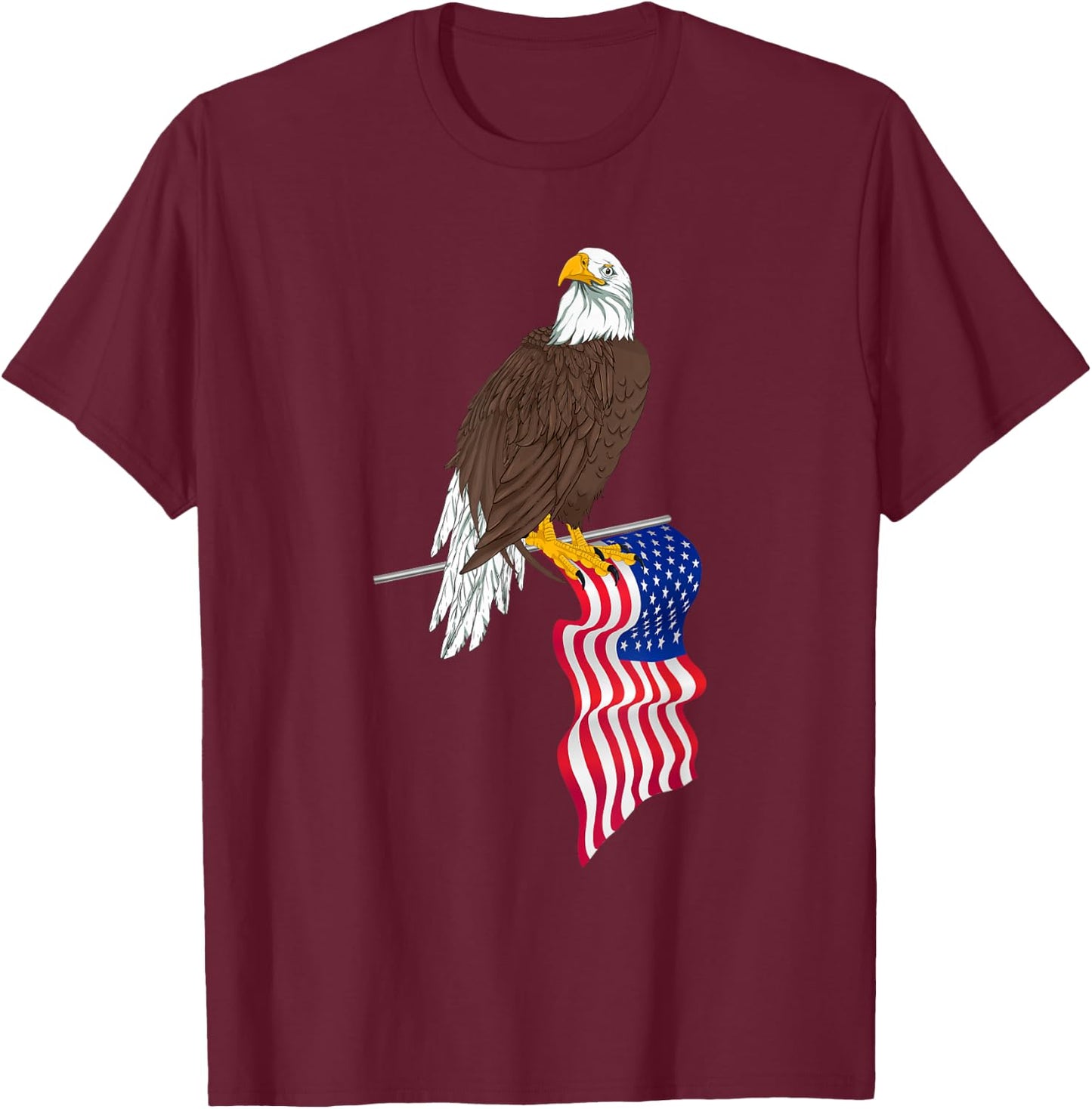 Proud American US Flag Freedom Liberty 4th Of July Eagle Women Kids Men T-Shirt - T-Shirt | Maroon
