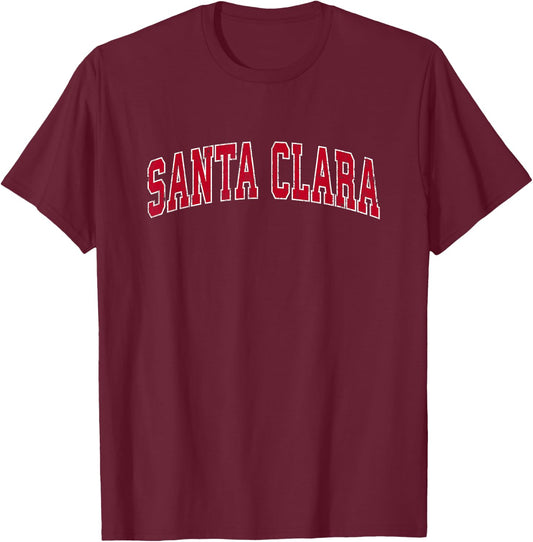 Santa Clara California CA Vintage Sports Design Red Design T-Shirt - T-Shirt | Maroon