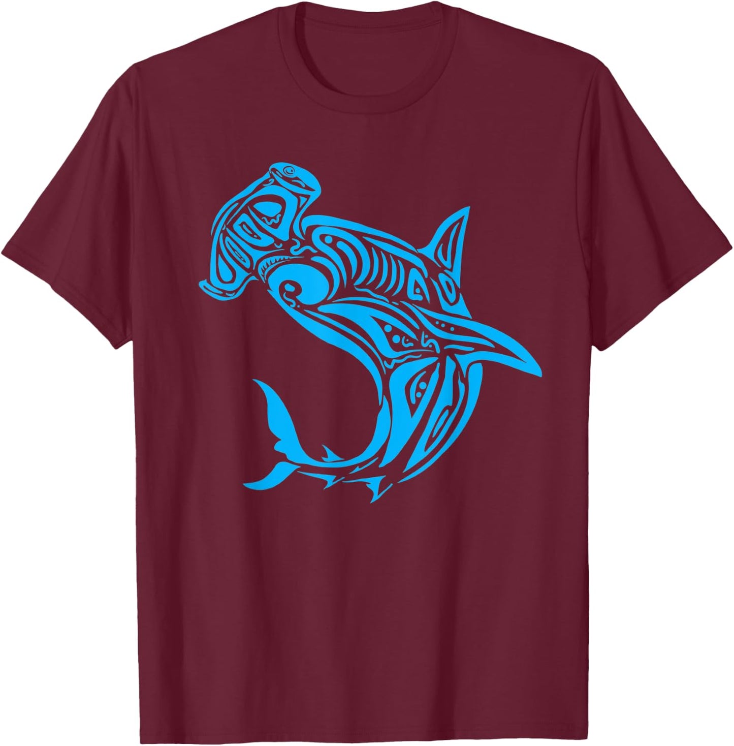 Tribal Shark Shirt - Maori Shirt - Hawaiian Tribal T-Shirt - T-Shirt | Maroon