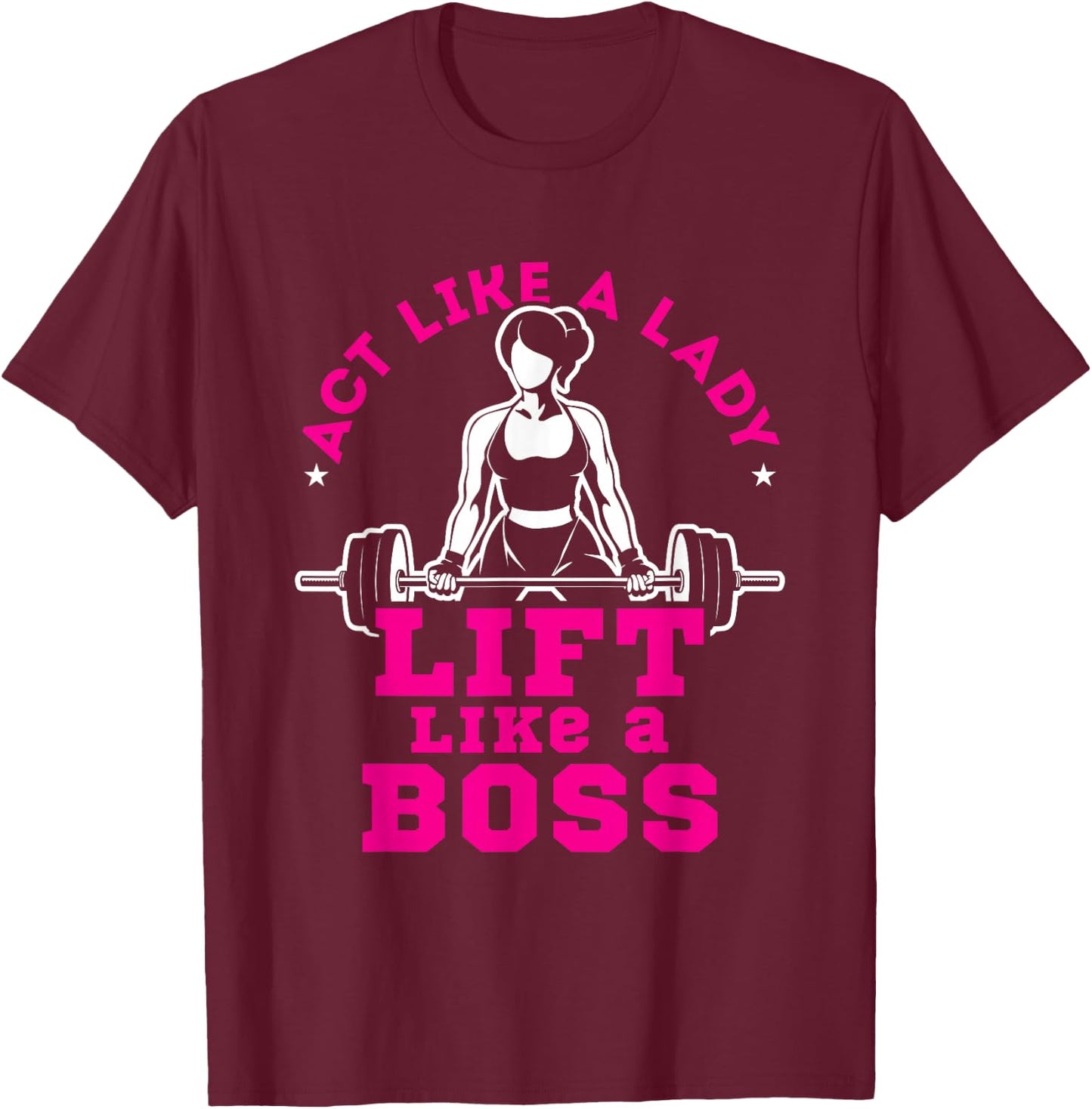 Motivational Workout Women Cute Fitness Gym Weightlifting T-Shirt - T-Shirt | Maroon