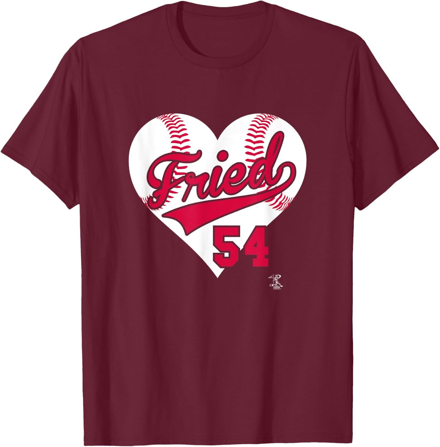 Max Fried Baseball Heart Gameday T-Shirt - T-Shirt | Maroon