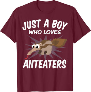 Just A Boy Who Loves Anteaters – Funny Anteater T-Shirt - T-Shirt | Maroon