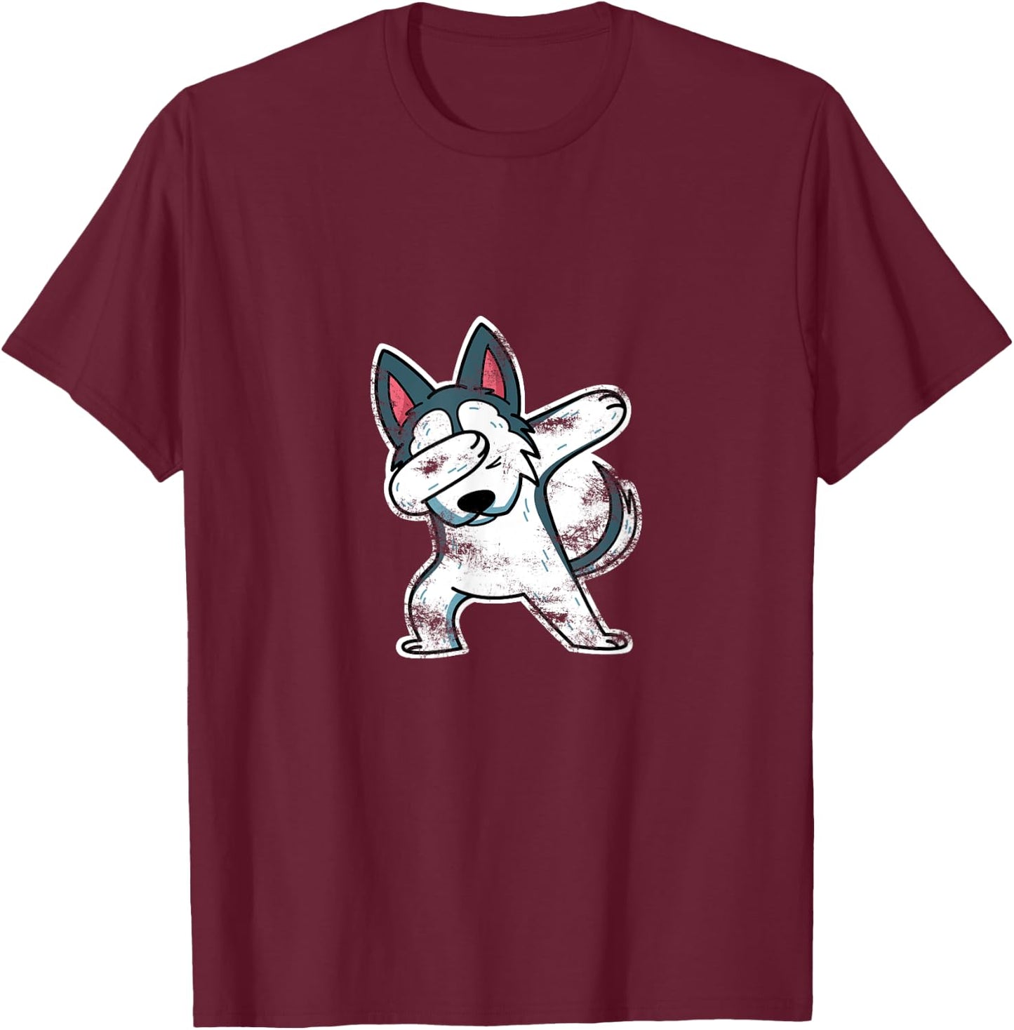 Husky Dog Lover Gift Dabbing Husky Women Kids T-Shirt - T-Shirt | Maroon