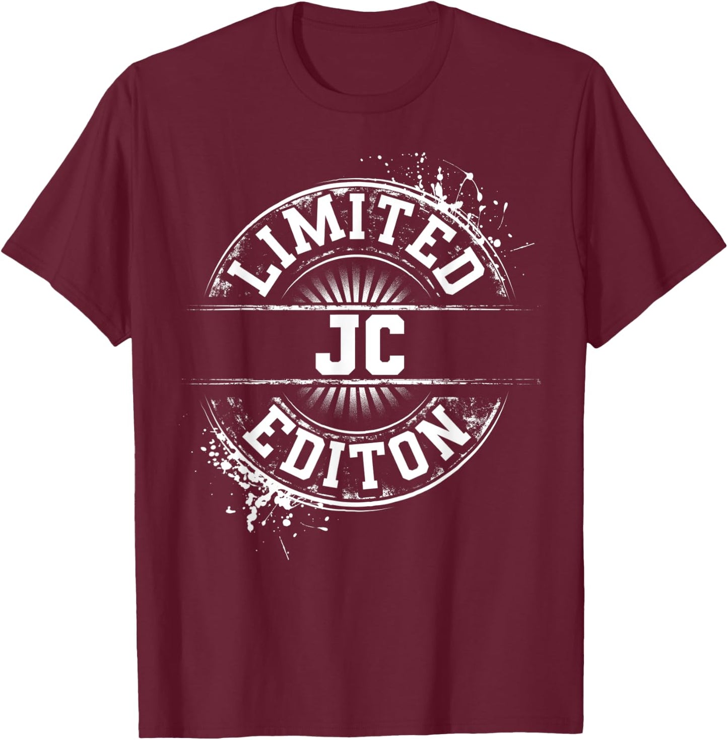 JC Limited Edition Funny Personalized Name Joke Gift T-Shirt - T-Shirt | Maroon