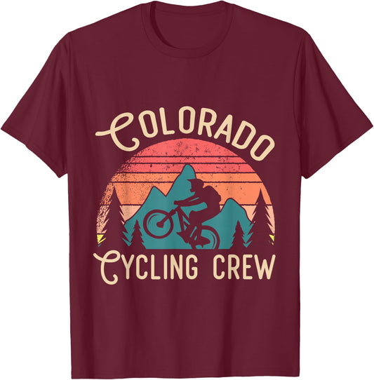 Mountain Bike Bicycle Cycling Colorado T-Shirt - T-Shirt | Maroon