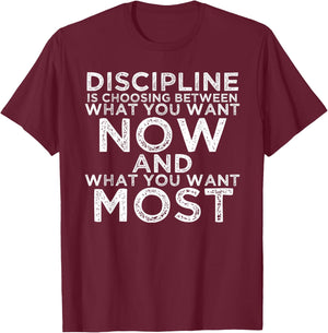 Discipline Motivational Quotes Inspirational Gifts For Gym T-Shirt - T-Shirt | Maroon