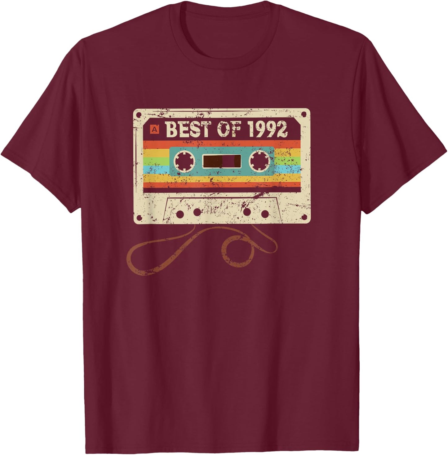 Best of 1992 Vintage 33 Year Old Men Women 33rd Birthday T-Shirt - T-Shirt | Maroon