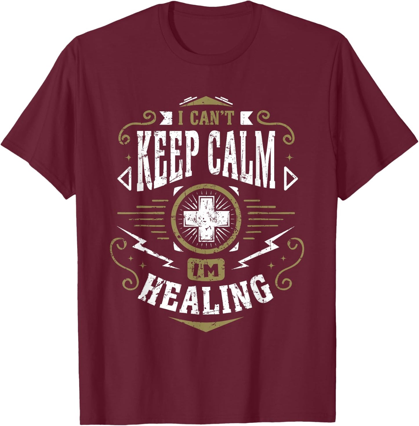 Wow Healer I Can't Keep Calm I'm Healing Gaming T-Shirt - T-Shirt | Maroon