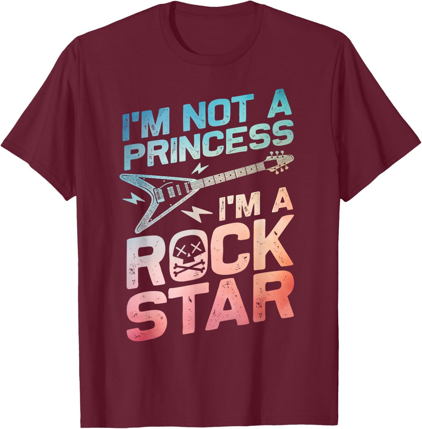 Rockstar Girls Punk Rocker Rock And Roll Princess T-Shirt - T-Shirt | Maroon