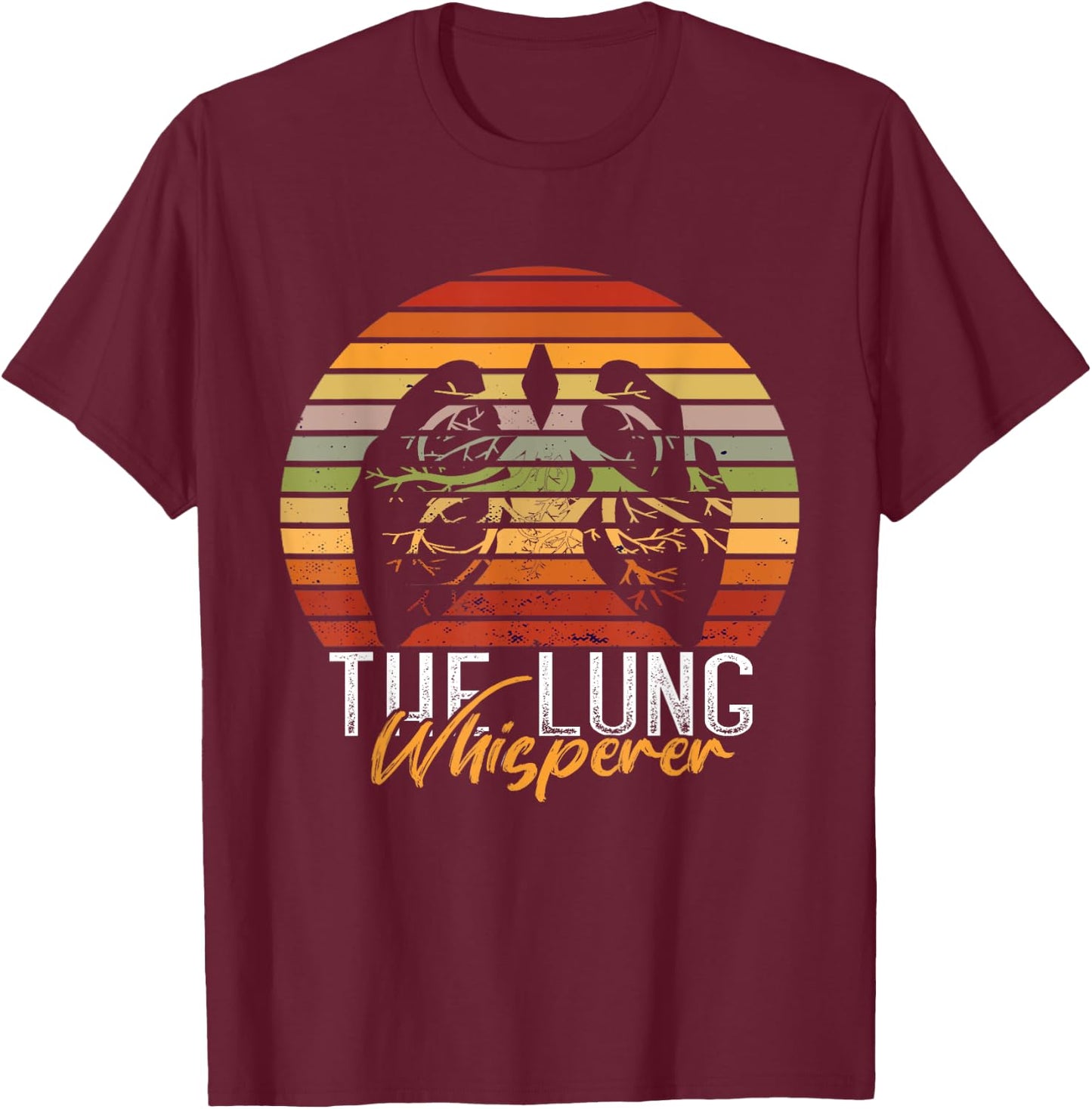 Retro The Lung Whisperer Lung Doctor Respiratory Therapist T-Shirt - T-Shirt | Maroon