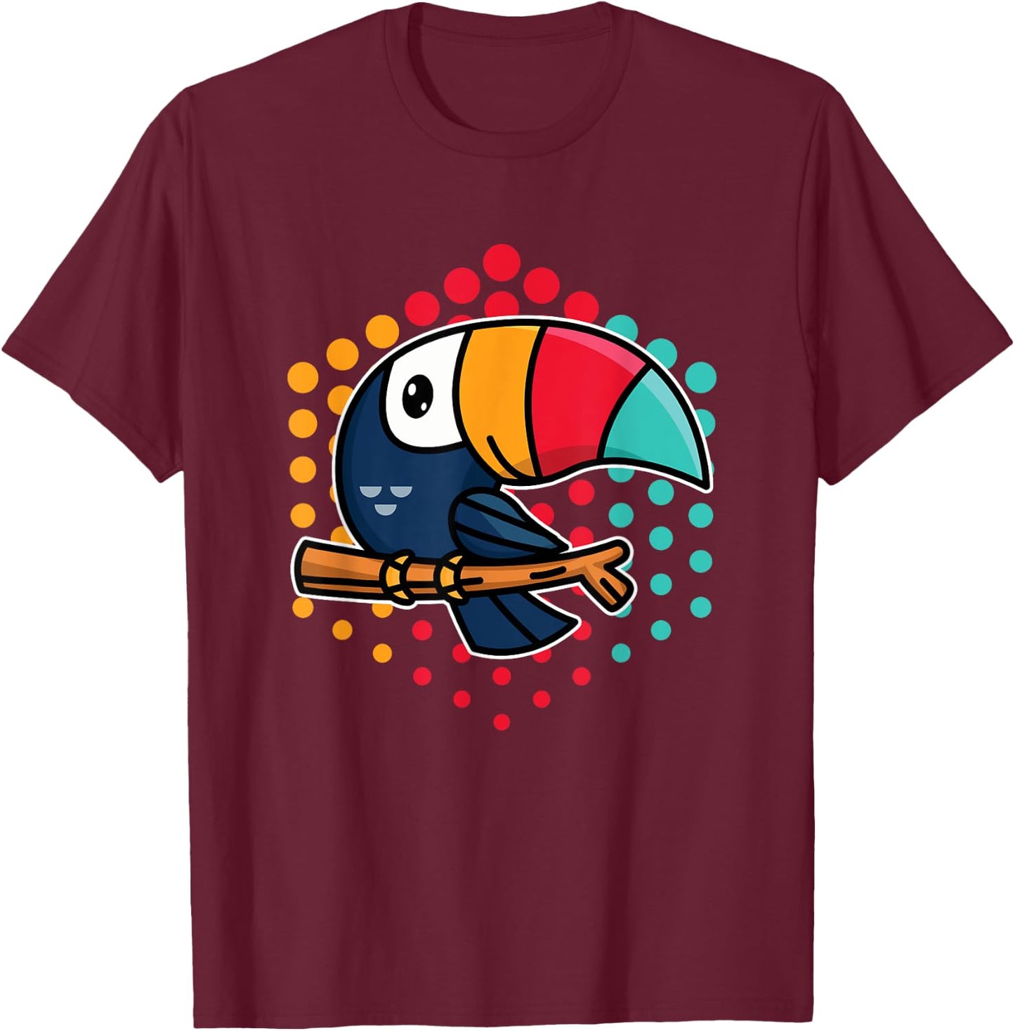 Tropical Bird Cute Toucan T-Shirt - T-Shirt | Maroon