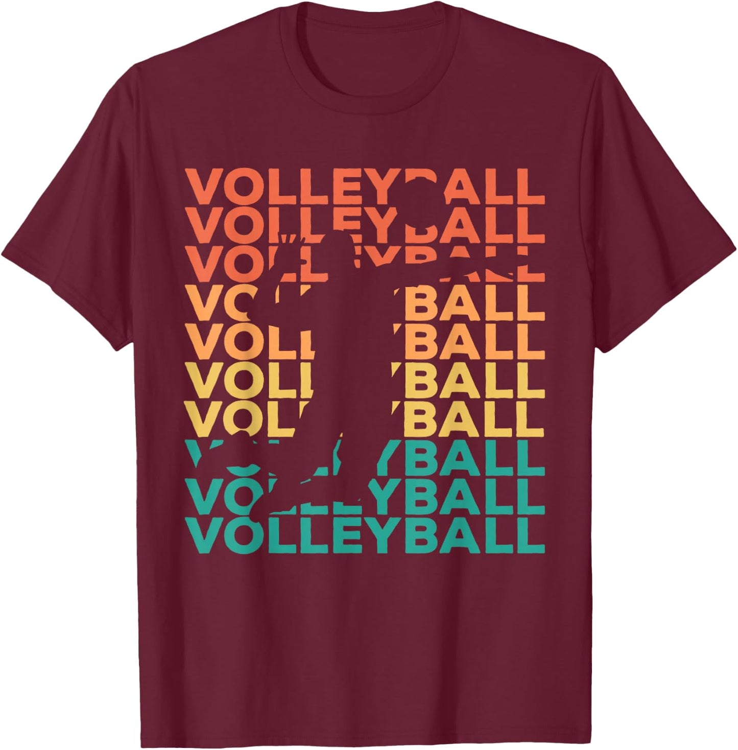 Retro Vintage Volleyball Gift Volleyball Players T-Shirt - T-Shirt | Maroon