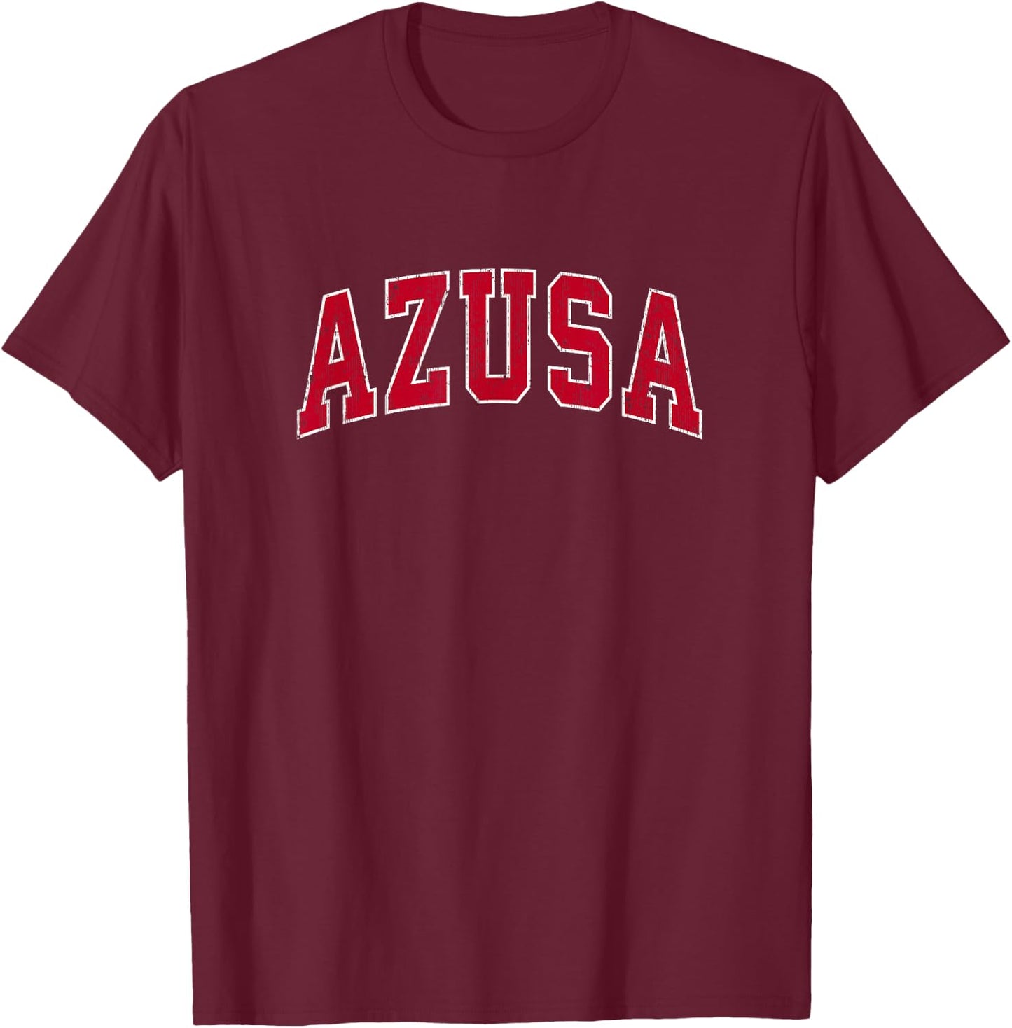 Azusa California CA Vintage Sports Design Red Design T-Shirt - T-Shirt | Maroon