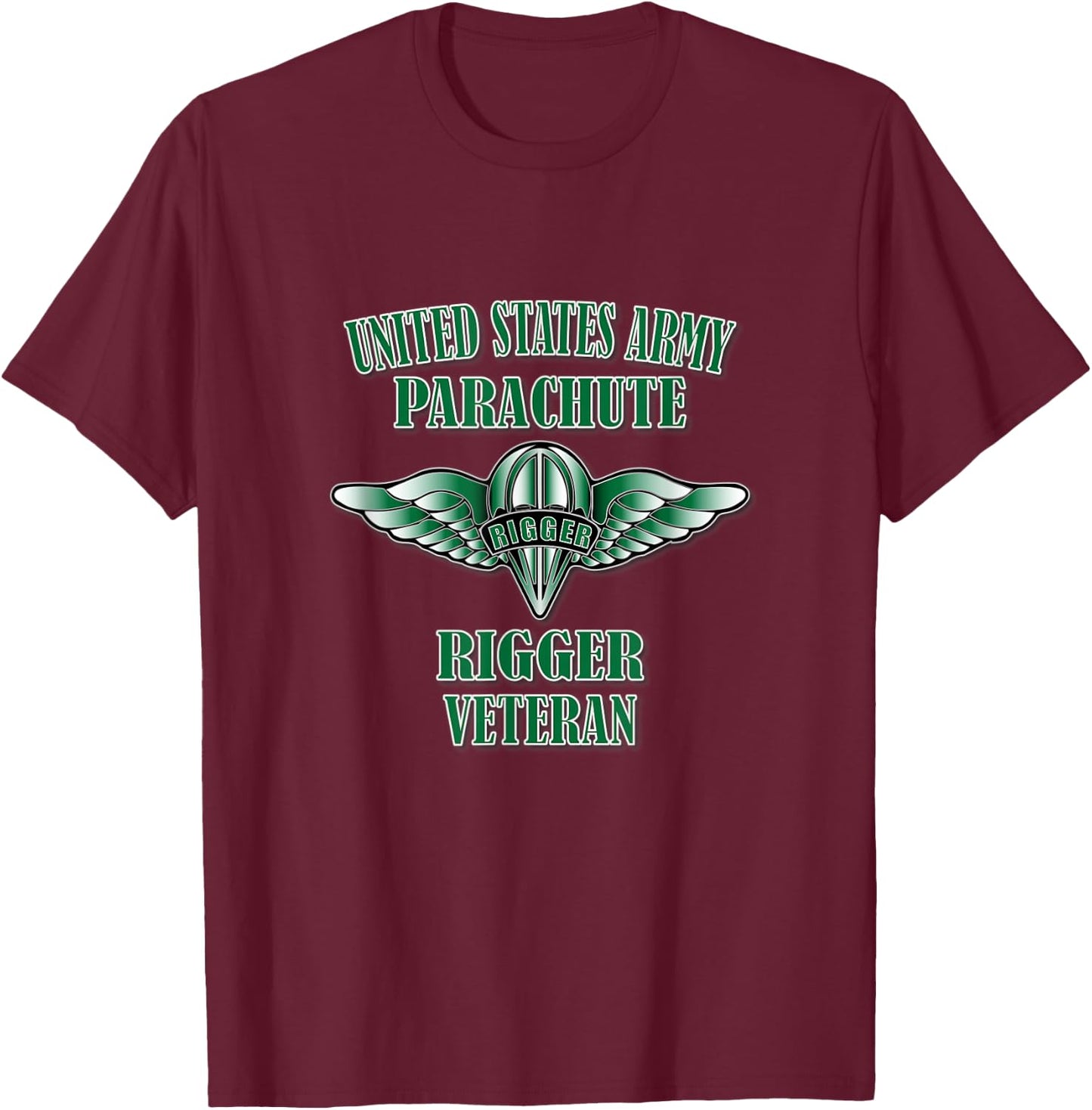 Parachute Rigger Veteran (Front Design) T-Shirt - T-Shirt | Maroon