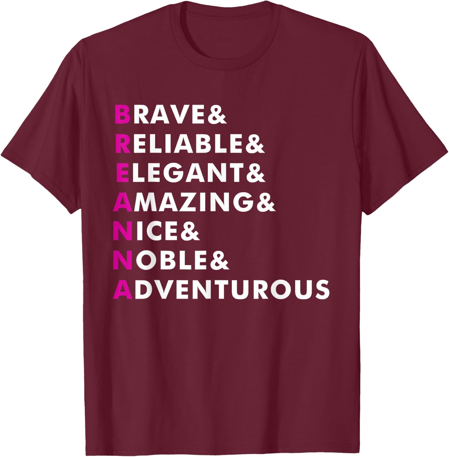 Breanna Name Shirt Personalized Gift T-Shirt - T-Shirt | Maroon
