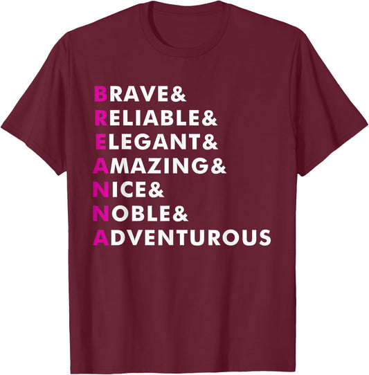 Breanna Name Shirt Personalized Gift T-Shirt - T-Shirt | Maroon