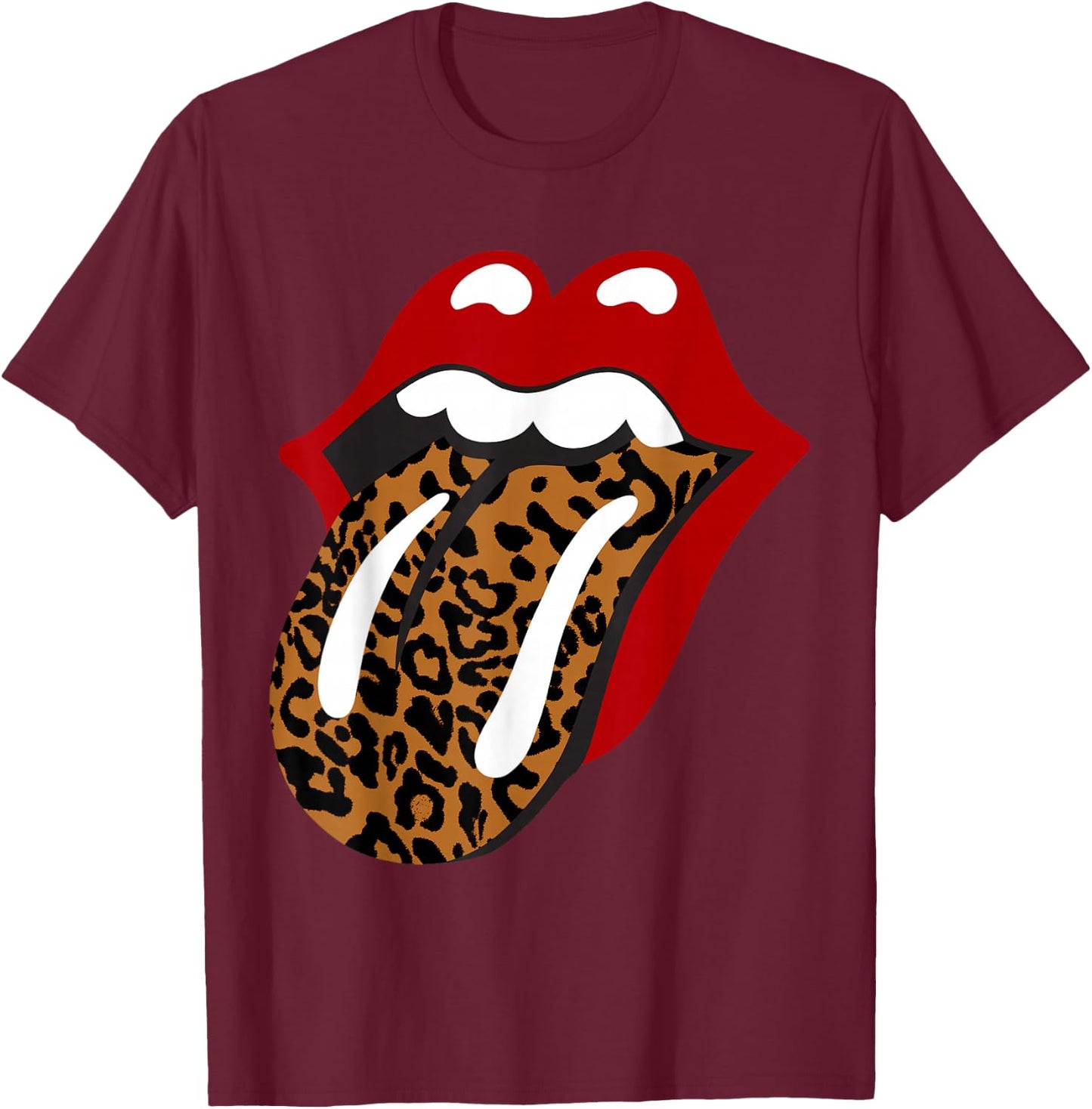 Rolling Stones Classic Leopard Tongue T-Shirt - T-Shirt | Maroon