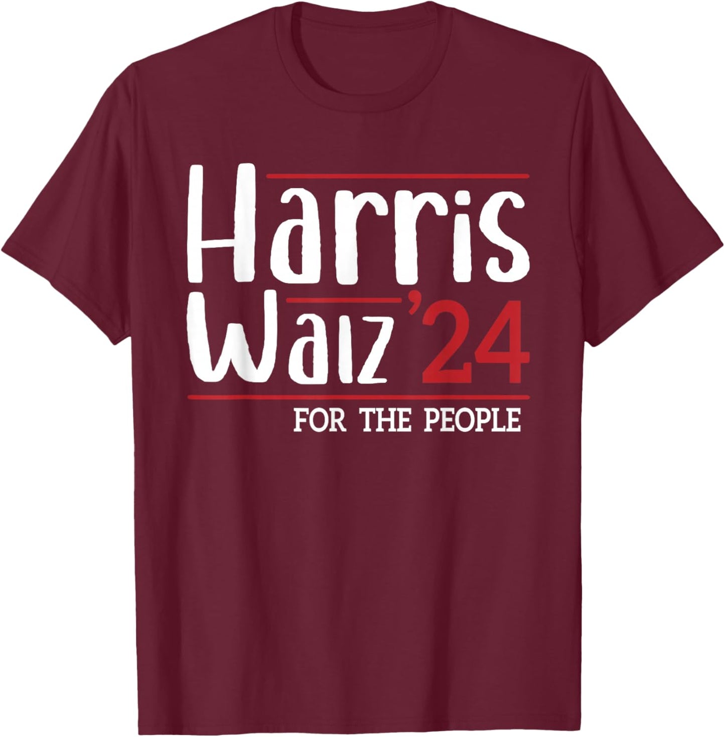 Harris Walz 2024 Harris Waltz 2024 T-Shirt - T-Shirt | Maroon