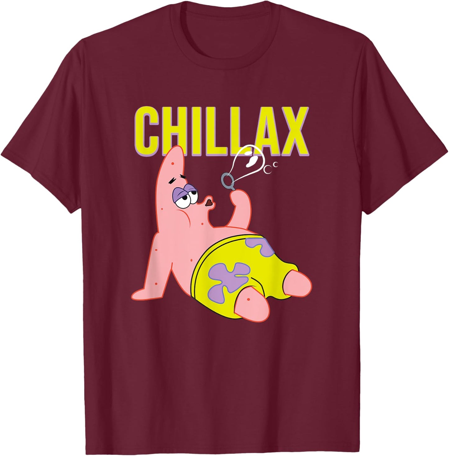 Mademark x SpongeBob SquarePants - Patrick Star - Chillax T-Shirt - T-Shirt | Maroon