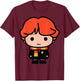Harry Potter Ron Weasley Cute Cartoon Portrait Small T-Shirt - T-Shirt | Maroon