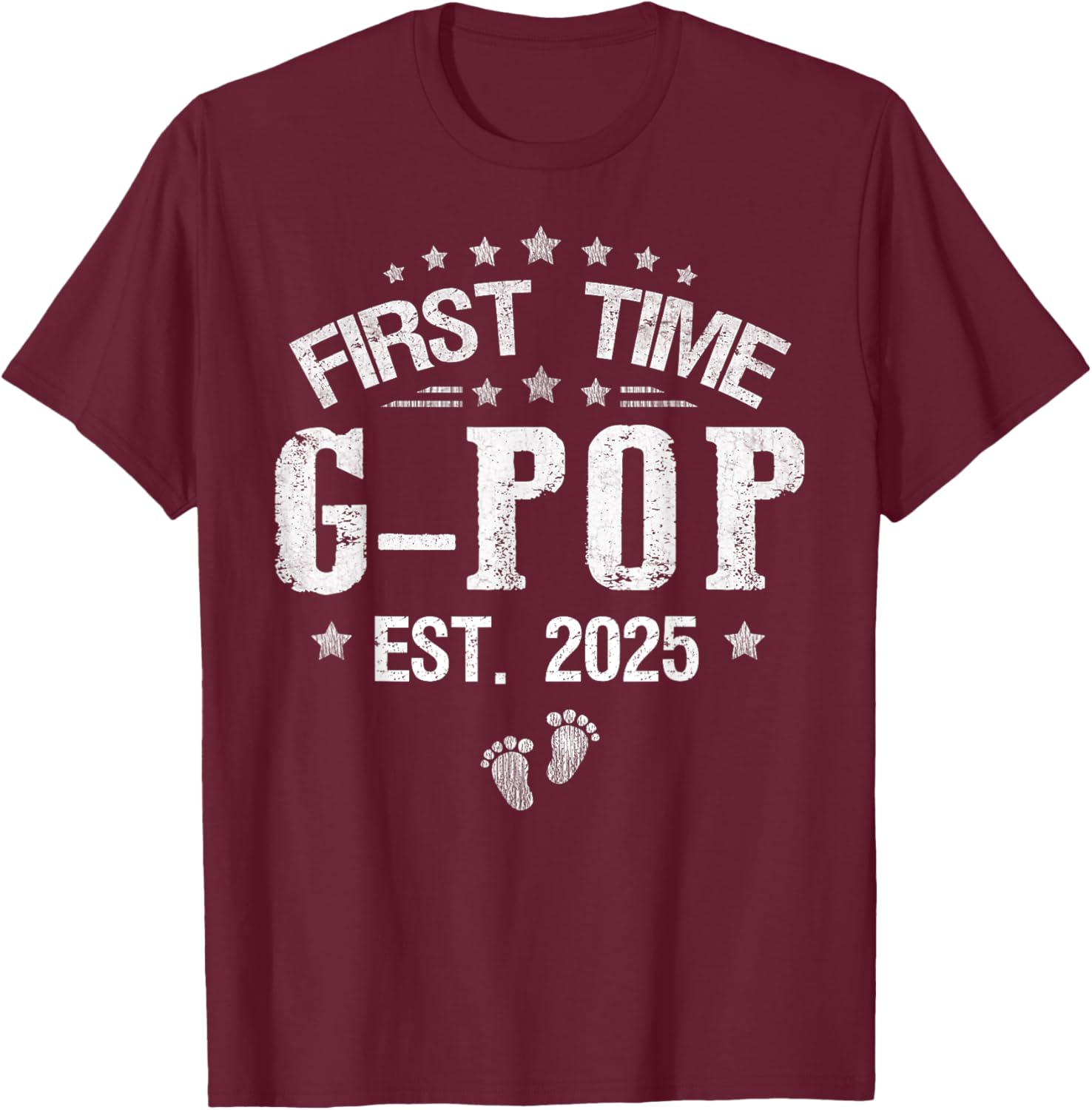 First time G-Pop est.2025 Father's Day Promoted To G-Pop T-Shirt - T-Shirt | Maroon
