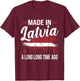 Funny Latvia Flag Travel T-Shirt - T-Shirt | Maroon