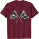 Racing Car Checkered Finish Line Flag Automobile Motor Race T-Shirt - T-Shirt | Maroon
