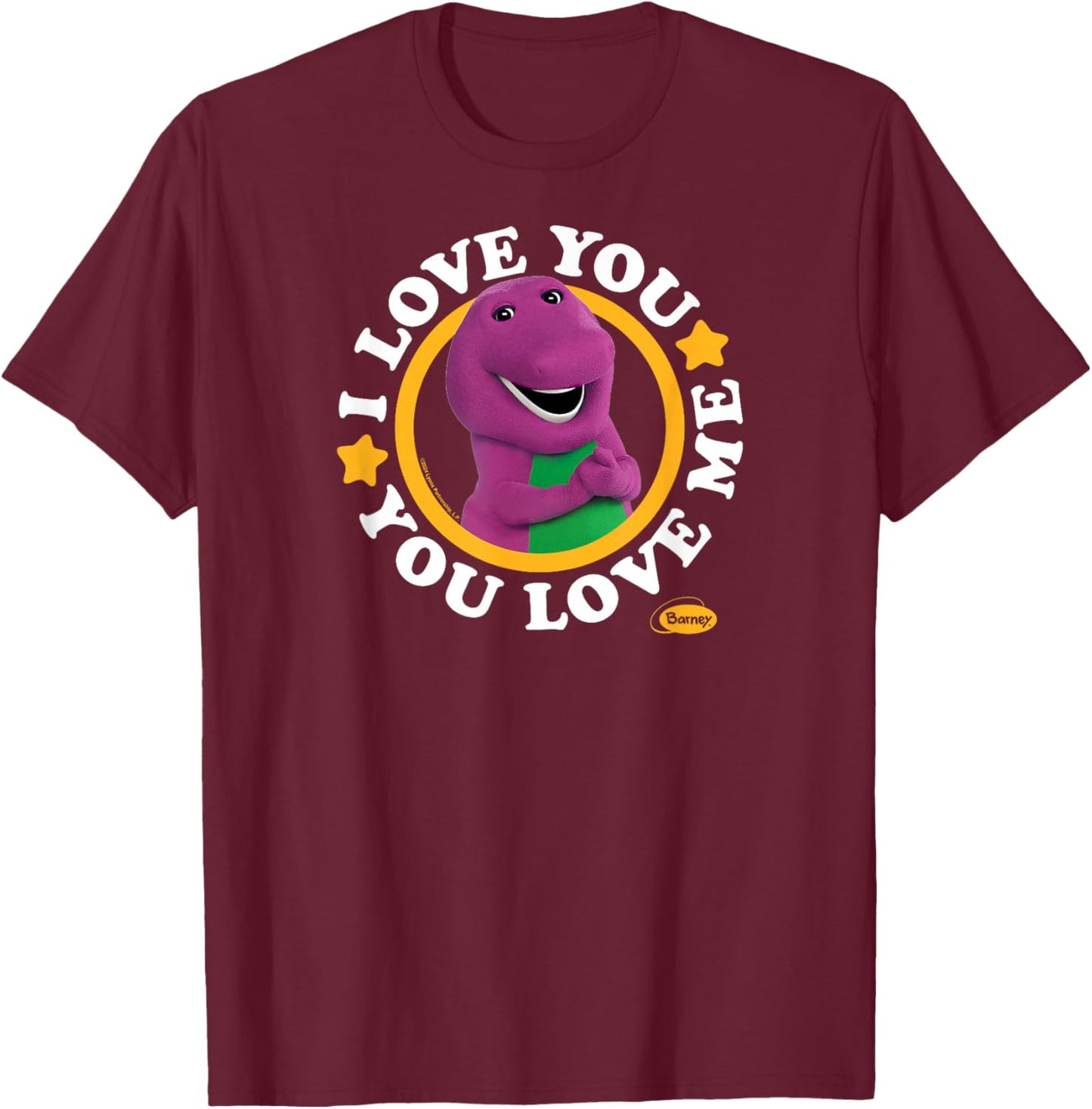 Barney - I Love You You Love Me Song Purple Dinosaur T-Shirt - T-Shirt | Maroon